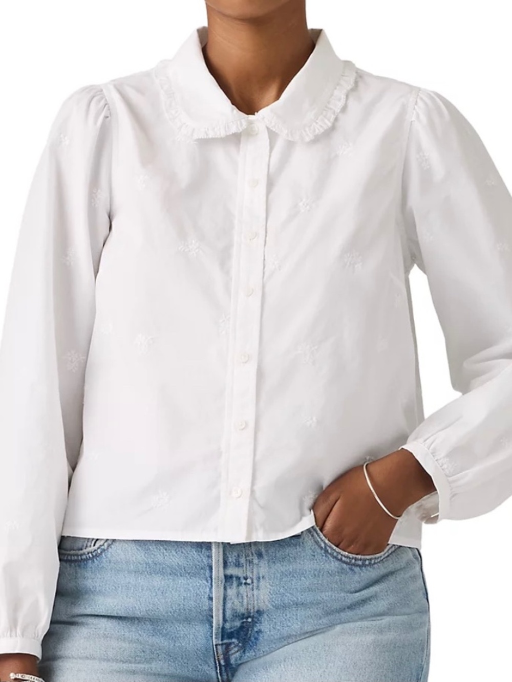 Levi's Premium Women's Calista Collared White Button-Up Shirt Size S